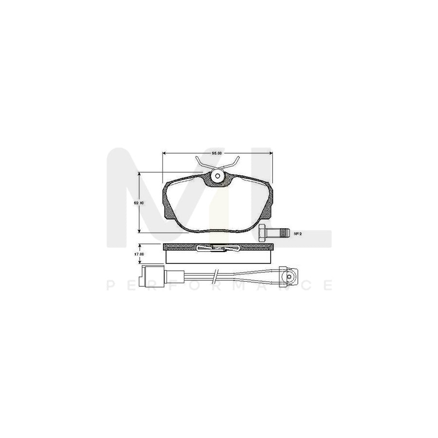 Bosch 0986Tb2163 Brake Pad Set Excl. Wear Warning Contact, With Bolts, With Accessories | ML Performance Car Parts