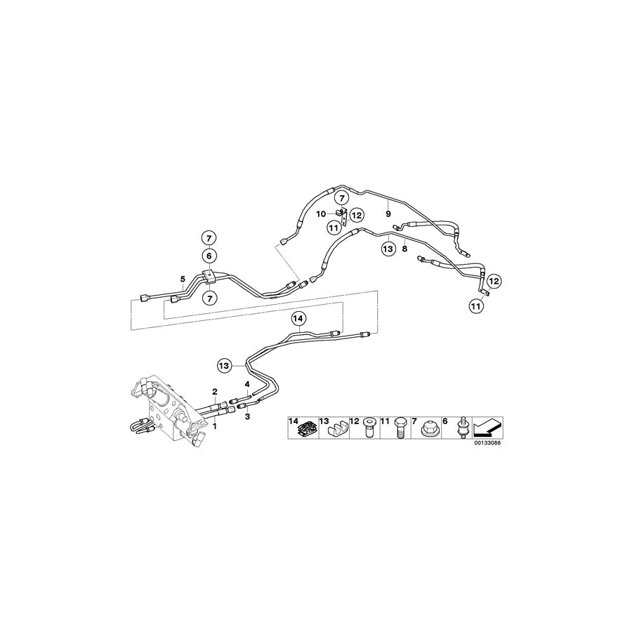 Genuine BMW 37106780568 E60 E61 Pressure Hose Assy (Inc. 545i, 535d & 523i) | ML Performance US Car Parts