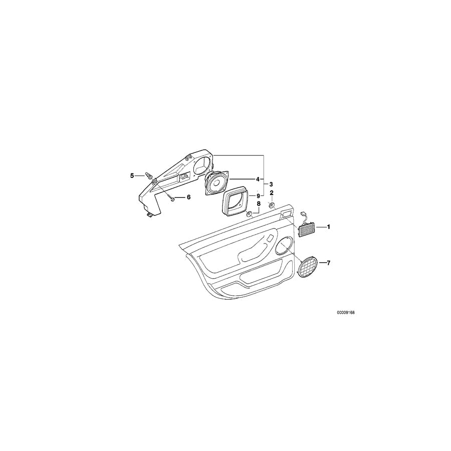Genuine BMW 65138352439 E38 Left Top Hifi Medium Treble Loudspeaker SCHWARZ (Inc. 728iL, 735i & 740iL) | ML Performance US Car Parts
