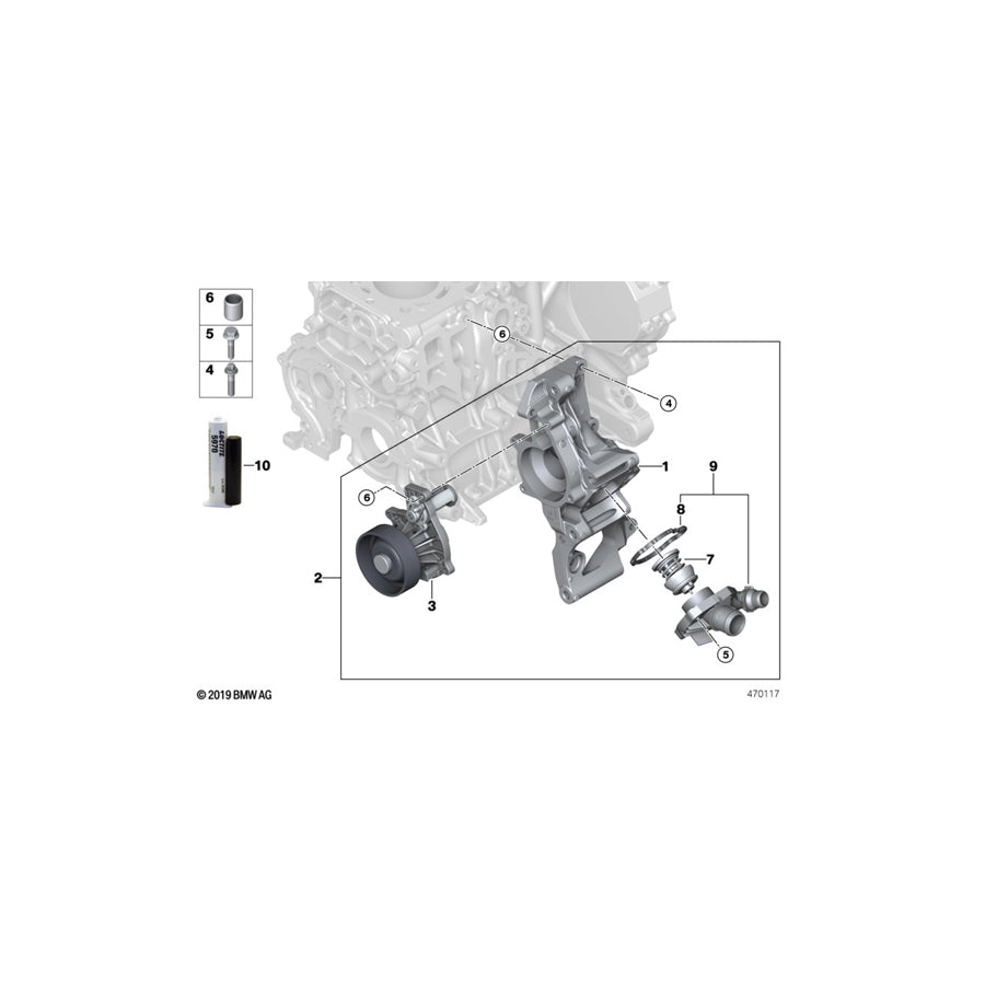 Genuine BMW 11518591068 F55 F56 Water Pump (Inc. Cooper D & One D) | ML Performance US Car Parts