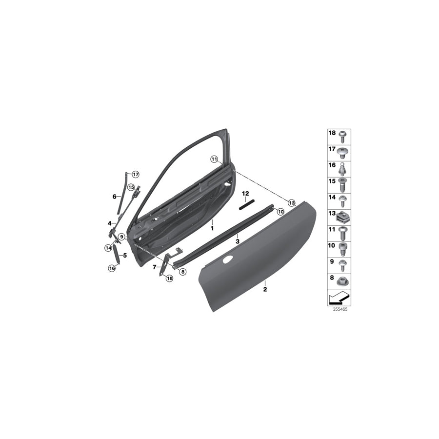 Genuine BMW 41517373719 Door Outer Skin, Front Left (Inc. i8) | ML Performance US Car Parts