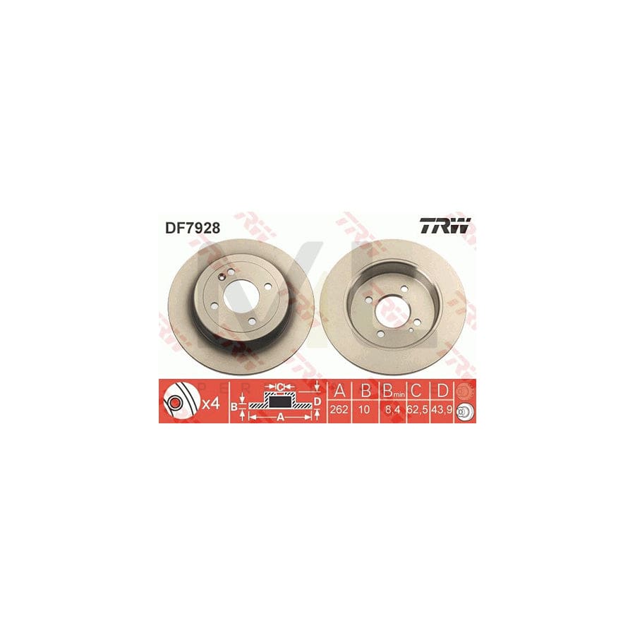 TRW DF7928 Brake Disc Solid | ML Performance Car Parts