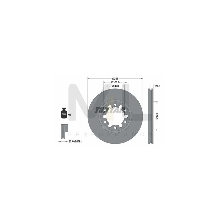 TEXTAR 92136200 Brake Disc for MAZDA B-Series Pickup (UN) Internally Vented, without wheel hub, without wheel studs | ML Performance Car Parts