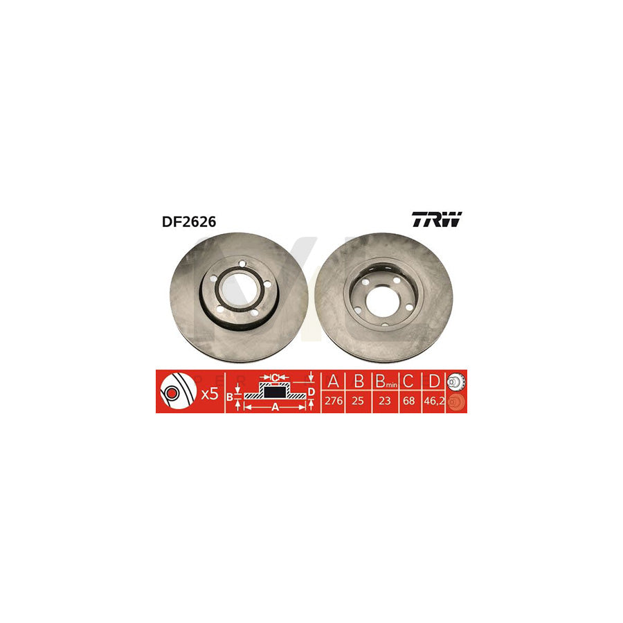 TRW DF2626 Brake Disc Vented | ML Performance Car Parts