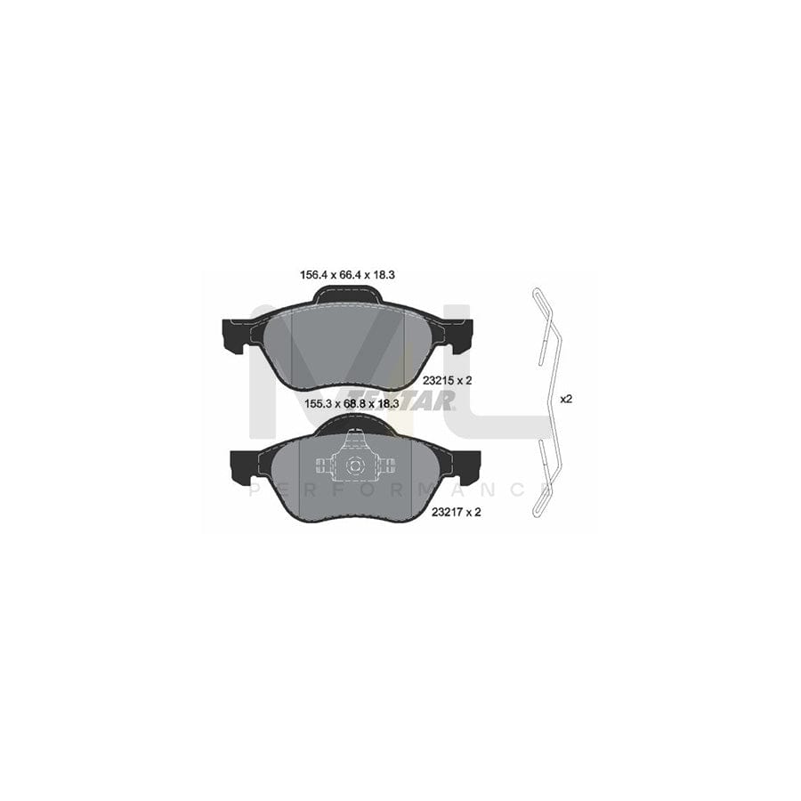 TEXTAR 2321502 Brake pad set not prepared for wear indicator, with accessories | ML Performance Car Parts