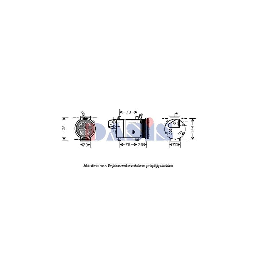 AKS Dasis 851576N Compressor, Air Conditioning for KIA Pregio Van (Tb)