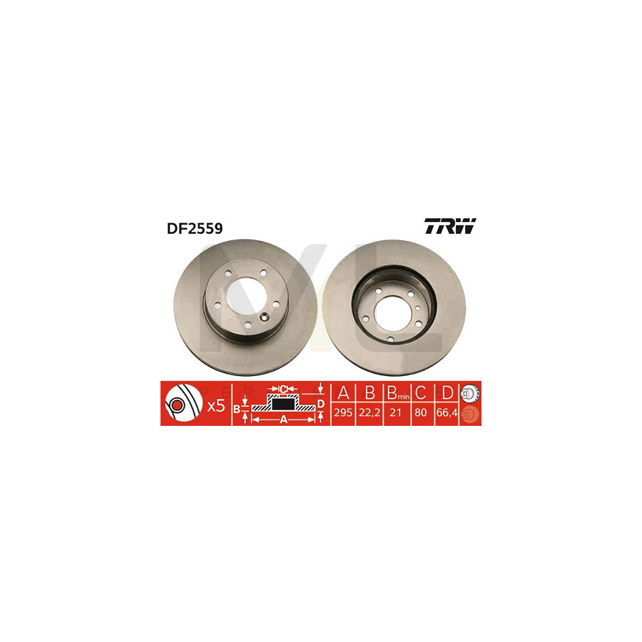 TRW DF2559 Brake Disc for JAGUAR XJ Vented, with bolts/screws | ML Performance Car Parts