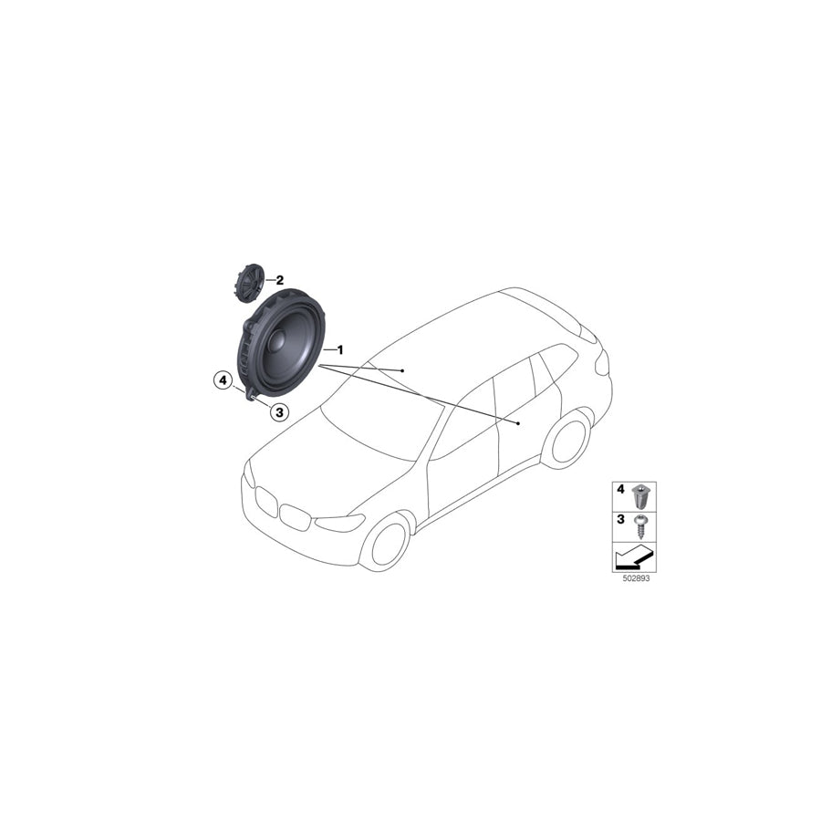 Genuine BMW 65136813597 G07 G01 Tweeter TOP-HIFI-SYSTE (Inc. X6 40iX, X7 50iX & X5 M50dX) | ML Performance US Car Parts