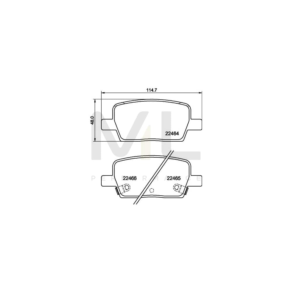 Hella 8DB 355 039-081 Brake Pad Set For Chevrolet Camaro Incl. Wear Warning Contact, With Accessories