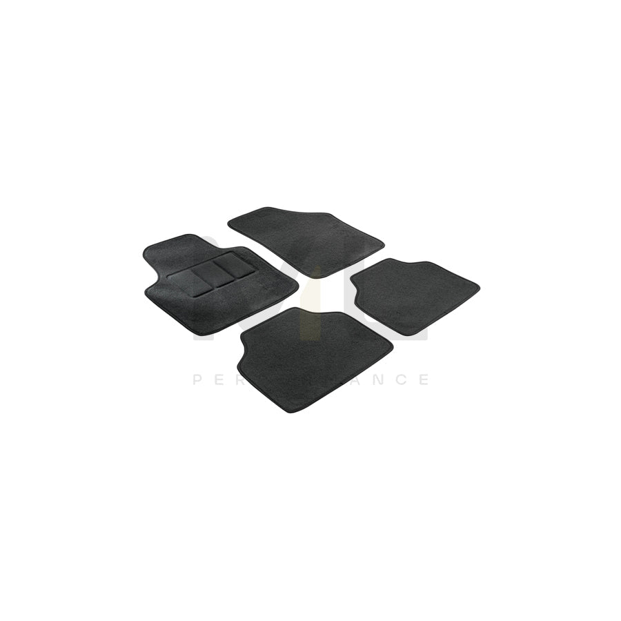 WALSER Tailored 14610 Floor mat set Textile, Front and Rear, Quantity: 4, Black