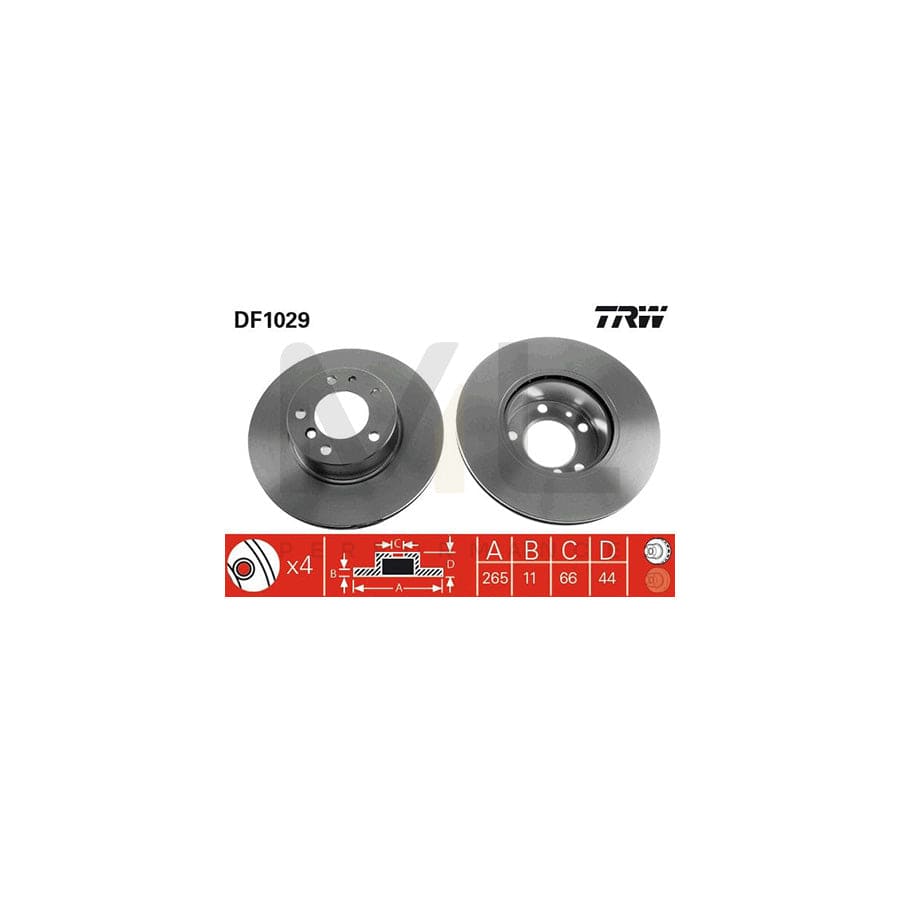 TRW DF1029 Brake Disc Solid, Painted | ML Performance Car Parts