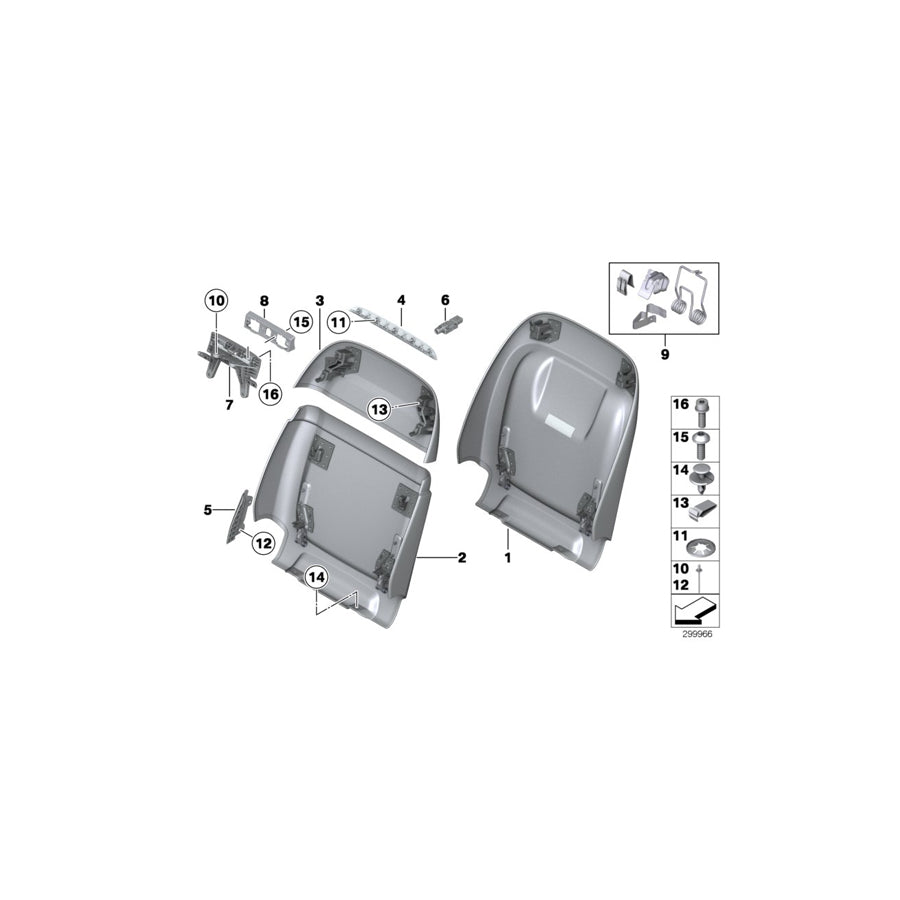 Genuine BMW 52107321149 F02 F16 F07 Rear Section, Basis ELFENBEINWEISS (Inc. 550iX 4.0, 750LdX & X6 40dX) | ML Performance US Car Parts