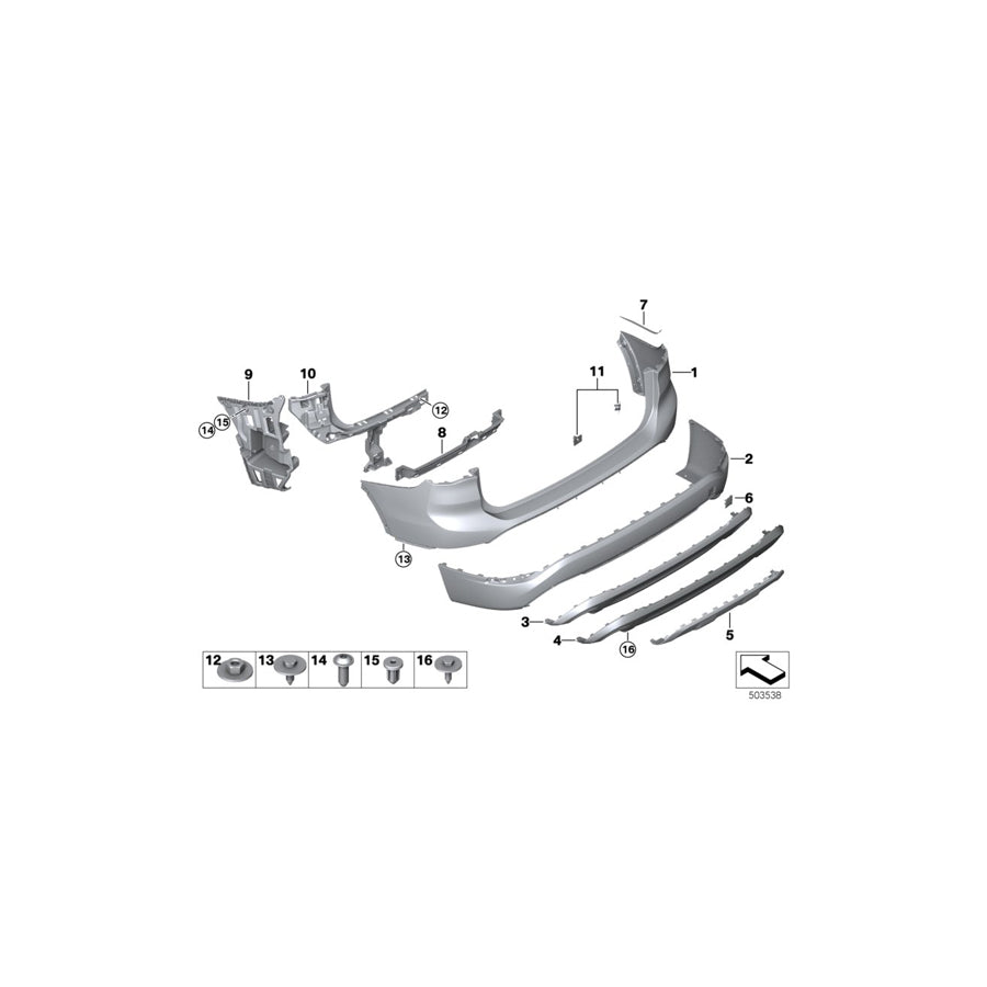 Genuine BMW 51127954259 F48 Cover Panel, Underride Guard, Rear SPORTLINE (Inc. X1 20i, X1 28i & X1 20dX) | ML Performance US Car Parts