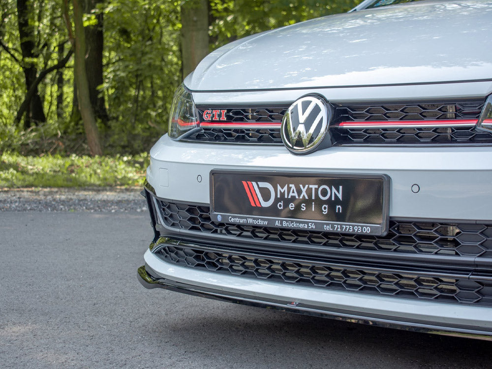 Maxton Design VW-PO-6-GTI-FD2RED Front Splitter V.2 VW Polo MK6 GTI (2017-2021) | ML Performance UK Car Parts