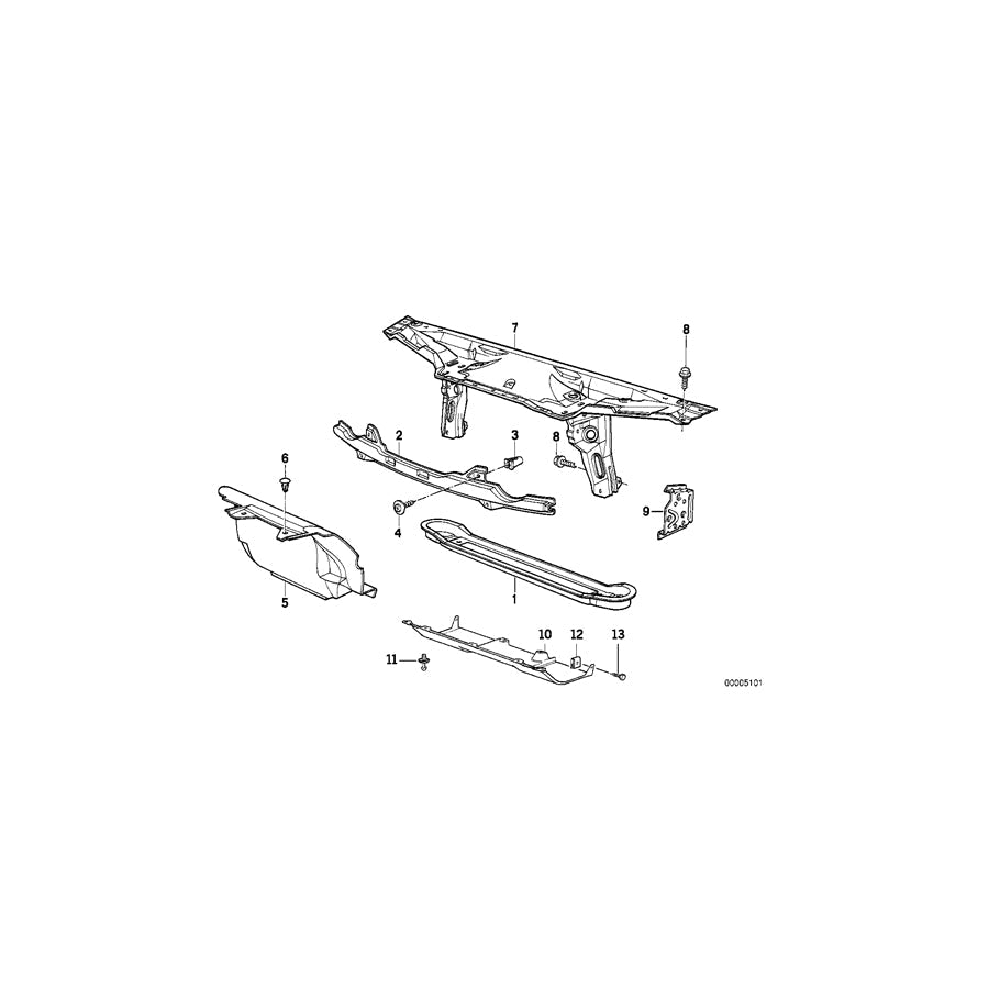 Genuine BMW 41111957186 E34 E32 Cross Member Front (Inc. 520i, 750iL & M5) | ML Performance US Car Parts