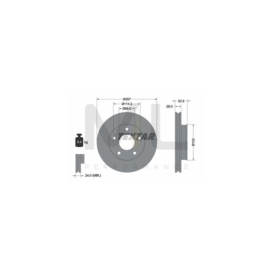 TEXTAR 92074800 Brake Disc Internally Vented, without wheel hub, without wheel studs | ML Performance Car Parts