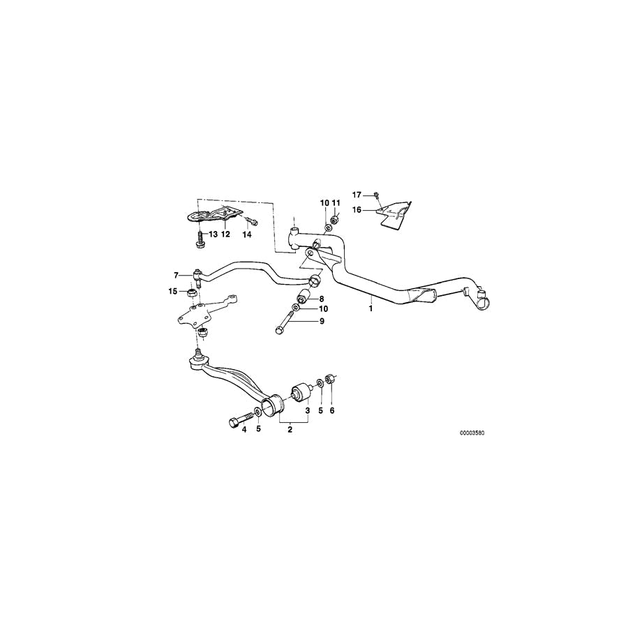 Genuine BMW 31121138244 E34 Cross Member (Inc. 520i & 525i) | ML Performance US Car Parts