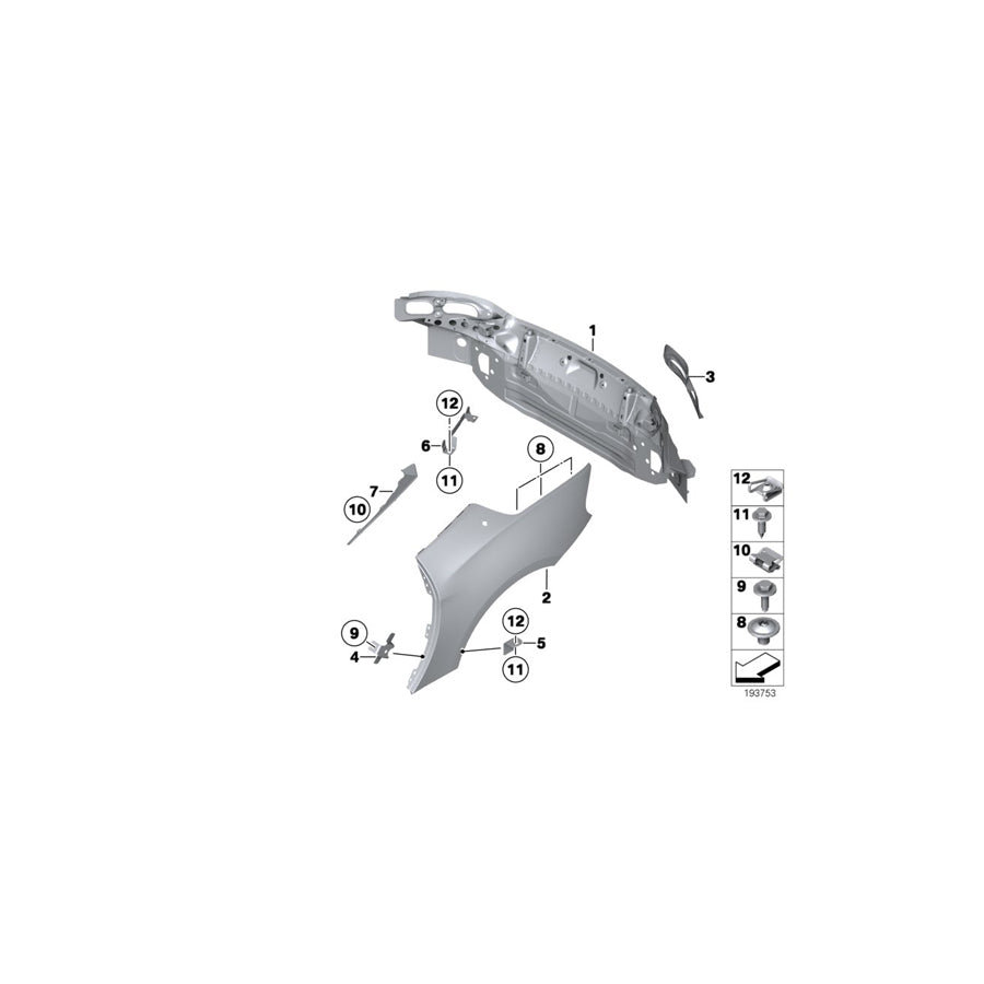 Genuine BMW 41217225151 E89 Bracket, Side Panel, Rocker Panel, Lower (Inc. Z4) | ML Performance US Car Parts