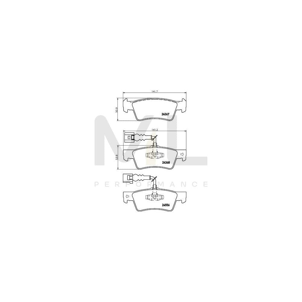 Hella 8DB 355 012-441 Brake Pad Set For Vw Touareg I (7La, 7L6, 7L7) With Integrated Wear Warning Contact