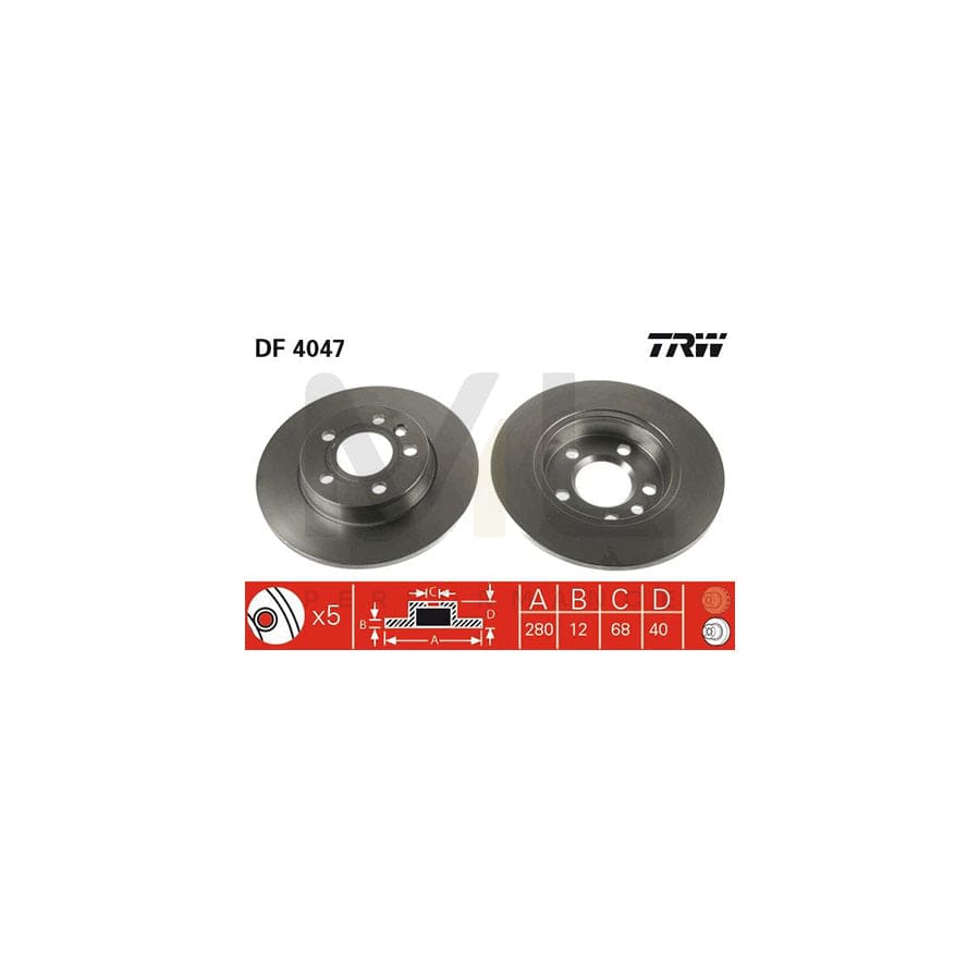 TRW DF4047 Brake Disc Solid, Painted | ML Performance Car Parts