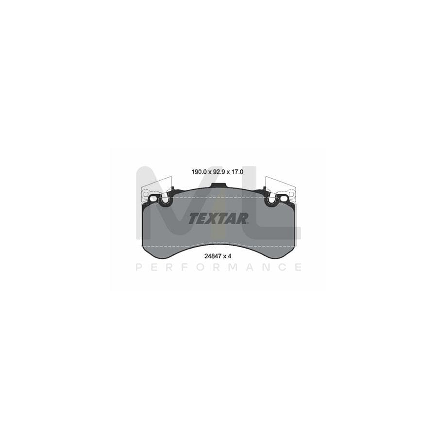 TEXTAR 2484701 Brake pad set not prepared for wear indicator, with counterweights | ML Performance Car Parts