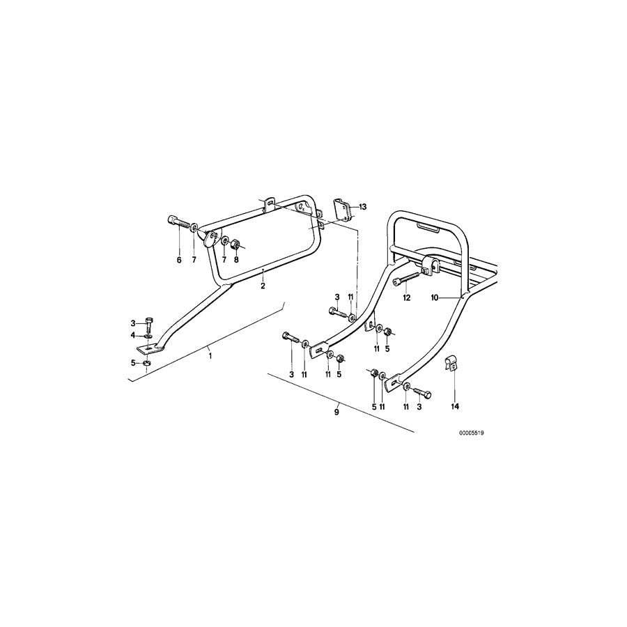 Genuine BMW 46542300122 Left Case Holder CR (Inc. R 80 G/S & R 80 GS) | ML Performance US Car Parts