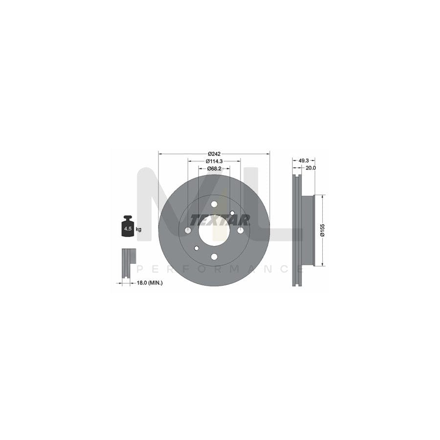 TEXTAR 92056200 Brake Disc for NISSAN PRIMERA Internally Vented, without wheel hub, without wheel studs | ML Performance Car Parts