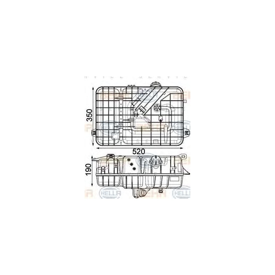 Hella 8MA 376 923-781 Coolant Expansion Tank