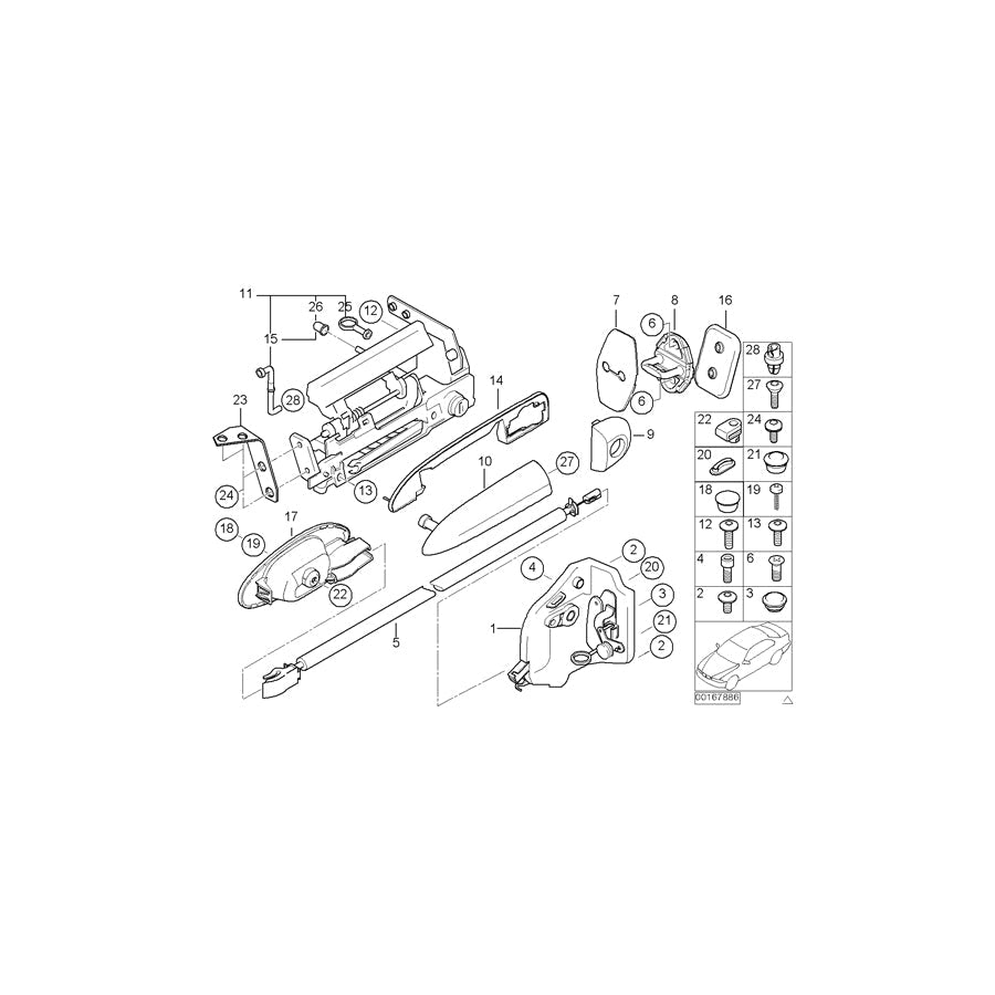 Genuine BMW 51418268009 E52 Door Handle, Inside Left P1SW SCHWARZ (Inc. Alpina V8 & Z8) | ML Performance US