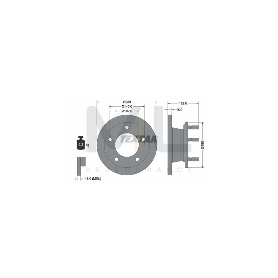 TEXTAR 92038900 Brake Disc Solid, with wheel studs, without wheel hub | ML Performance Car Parts
