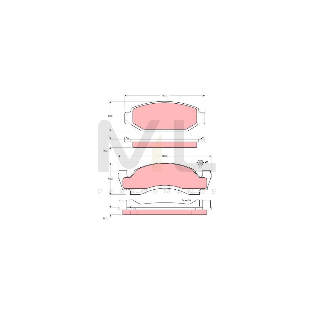TRW Gdb4058 Brake Pad Set Not Prepared For Wear Indicator | ML Performance Car Parts