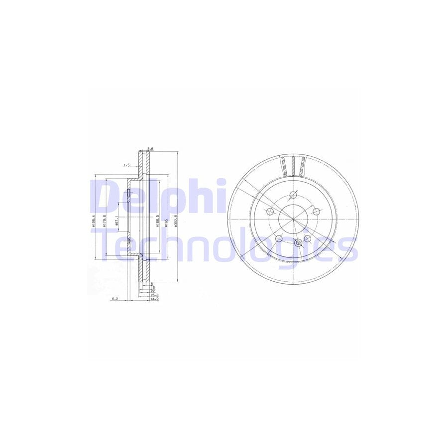 Delphi Bg3397 Brake Disc Suitable For Mercedes-Benz Ml-Class (W163)