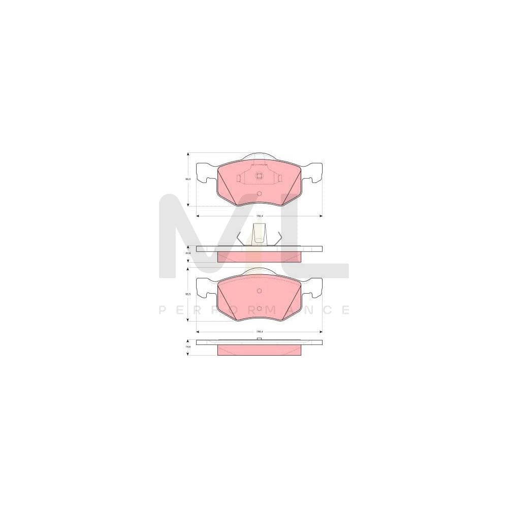 TRW Gdb1497 Brake Pad Set Not Prepared For Wear Indicator | ML Performance Car Parts