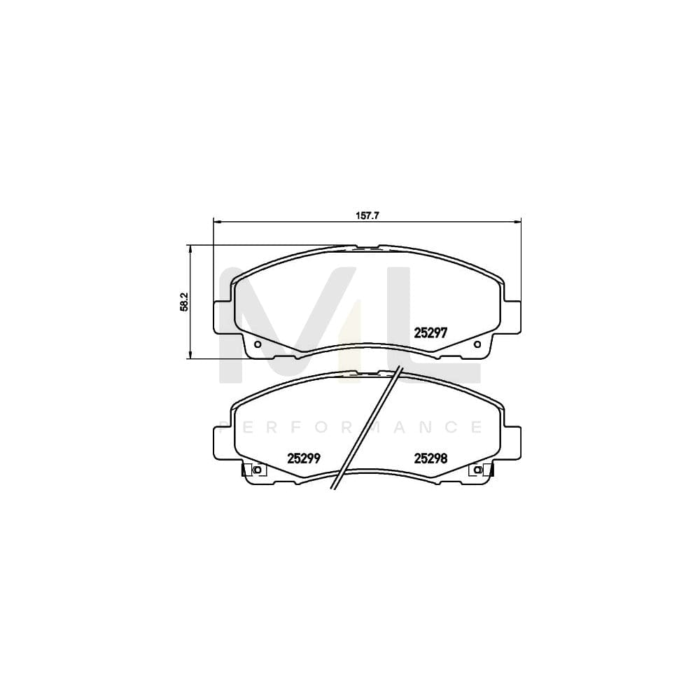 Hella 8DB 355 019-601 Brake Pad Set For With Acoustic Wear Warning