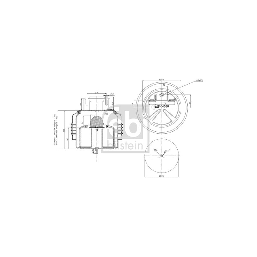 Febi Bilstein 104536 Boot, Air Suspension