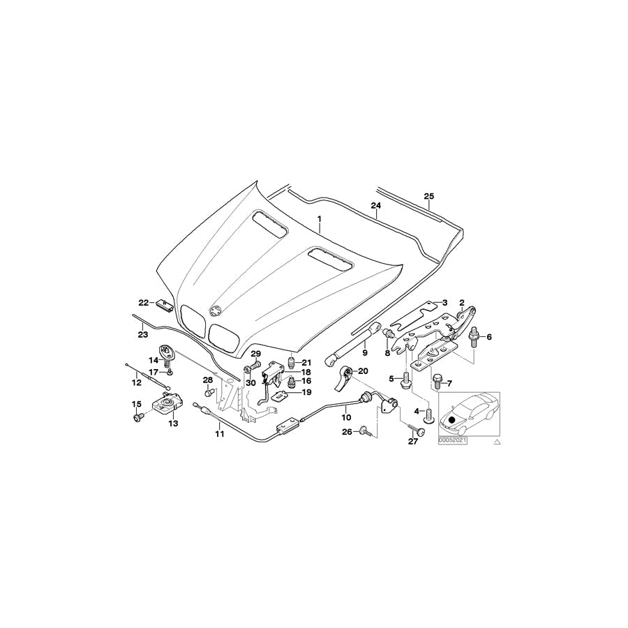 Genuine BMW 51237000572 E53 Hood Catch End Support (Inc. X5) | ML Performance US Car Parts