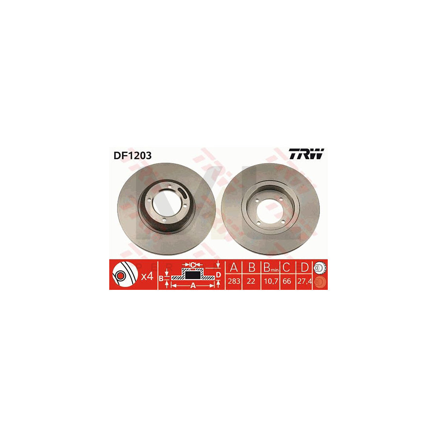 TRW DF1203 Brake Disc Solid, Painted | ML Performance Car Parts