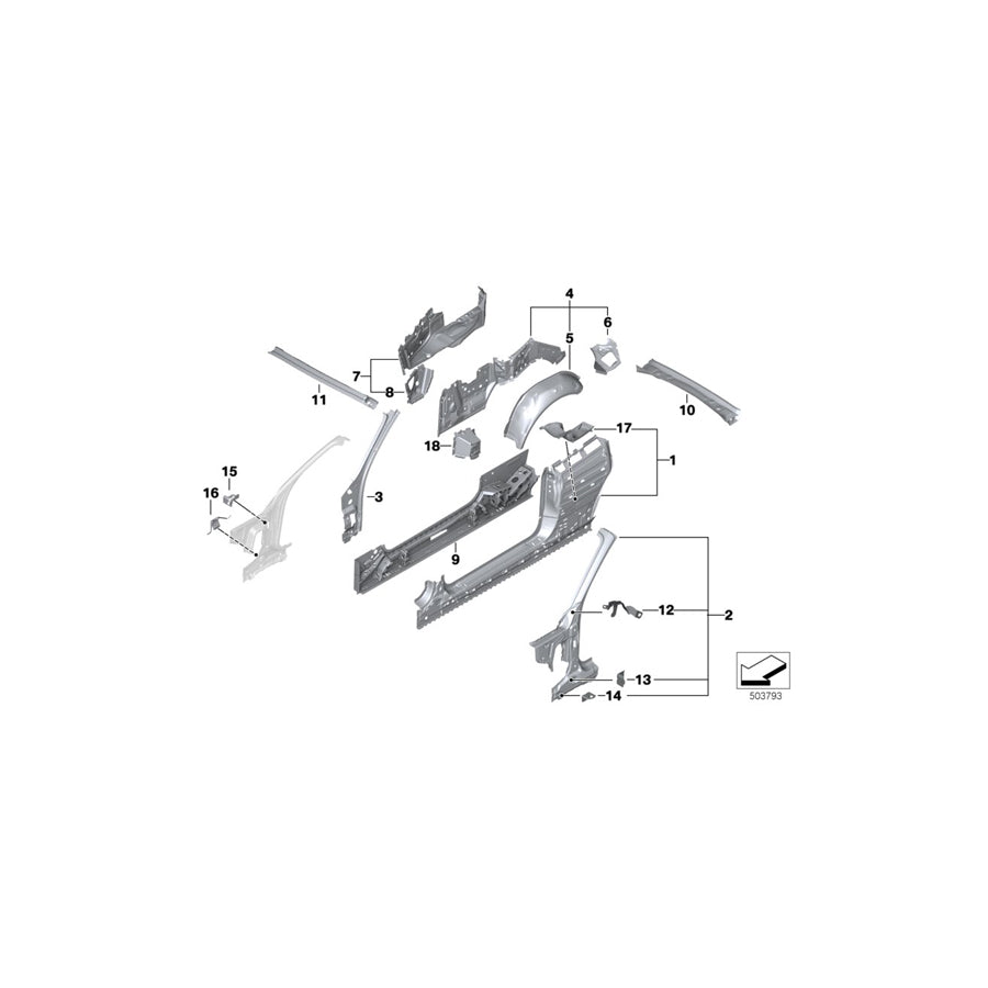 Genuine BMW 41217347088 F23 Rear Panel Side Wall, Rear Right (Inc. 230i, 220d & M240i) | ML Performance US Car Parts