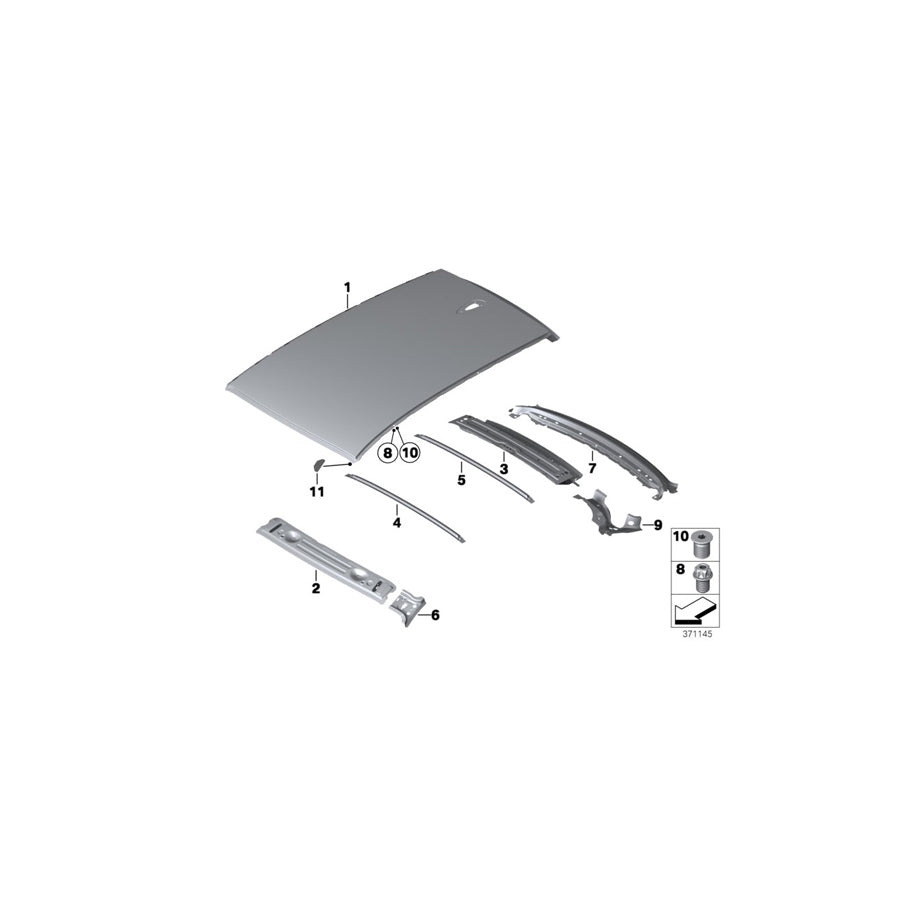 Genuine BMW 41217333938 F82 F32 Right Upper Apron Reinforcement (Inc. 435dX, 420iX & 425d) | ML Performance US Car Parts