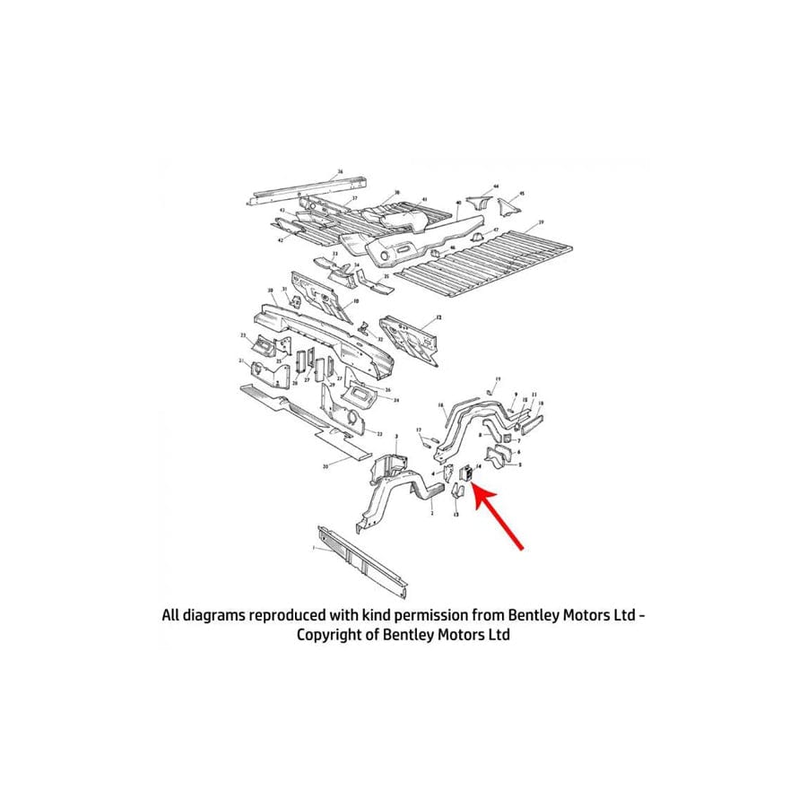 GENUINE Rolls-Royce & Bentley 312600782 REINFORCEMENT BRACKET (front longeron)