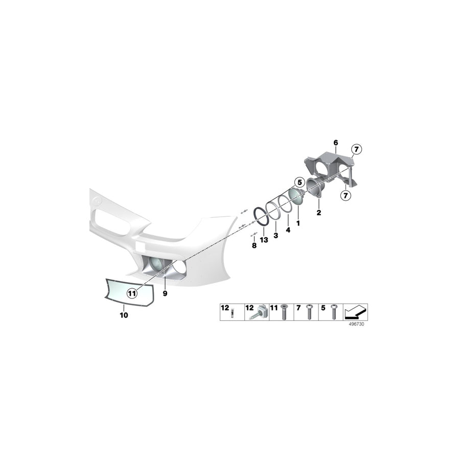 Genuine BMW 51118424783 BMW Left Cover Glass ADD. HEADLIGHT (Inc. & M6 GT3) | ML Performance US Car Parts