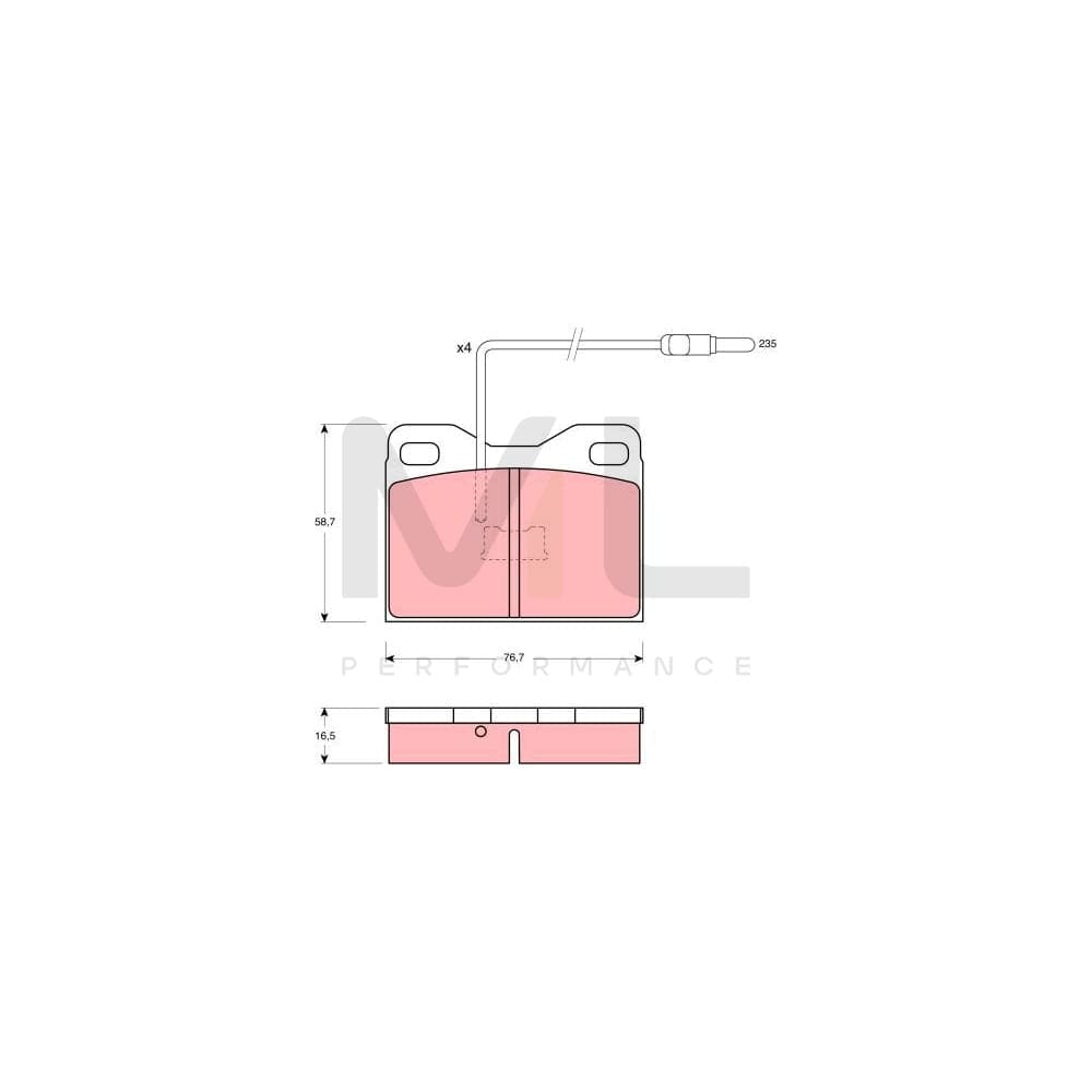 TRW Gdb1075 Brake Pad Set For Citroën Visa Hatchback Incl. Wear Warning Contact | ML Performance Car Parts