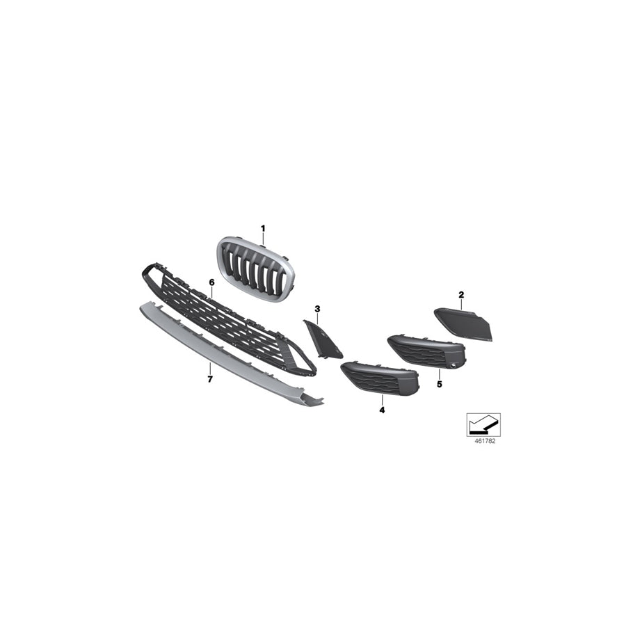 Genuine BMW 51117374203 F48 Cover, Grill, Left (Inc. X1 28iX, X1 18d & X1 20i) | ML Performance US Car Parts