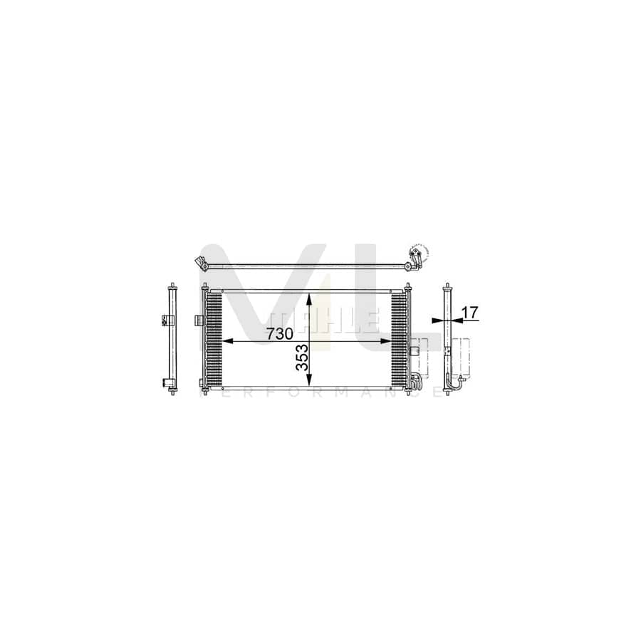MAHLE ORIGINAL AC 674 000S Air conditioning condenser for NISSAN Almera Tino (V10) without dryer | ML Performance Car Parts