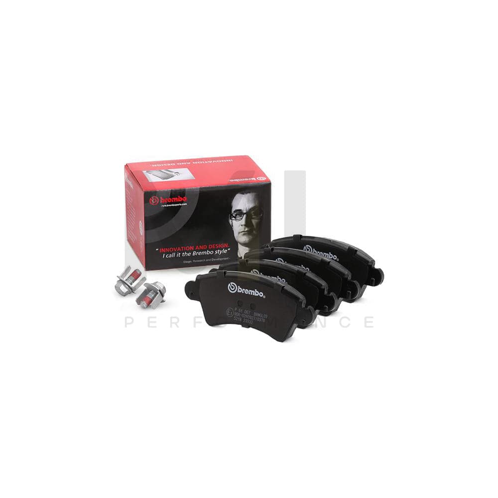 Brembo P 61 067 Brake Pad Set Excl. Wear Warning Contact, With Brake Caliper Screws | ML Performance Car Parts