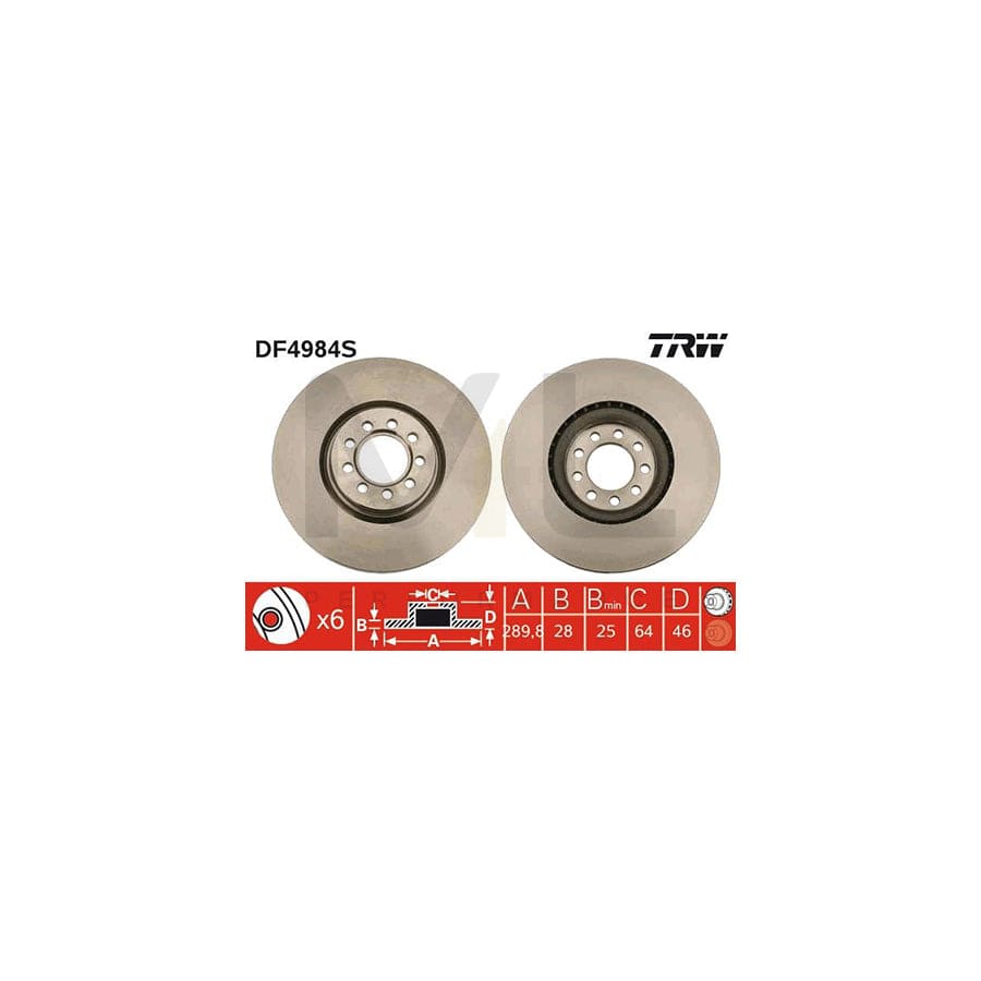 TRW DF4984S Brake Disc for IVECO Daily Vented, Painted | ML Performance Car Parts