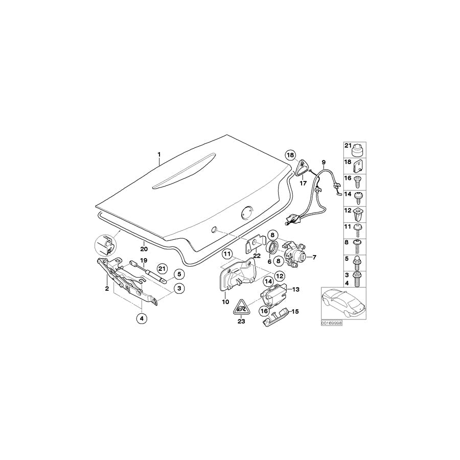 Genuine BMW 51247073980 E85 Catch With Key (Inc. Z4) | ML Performance US Car Parts