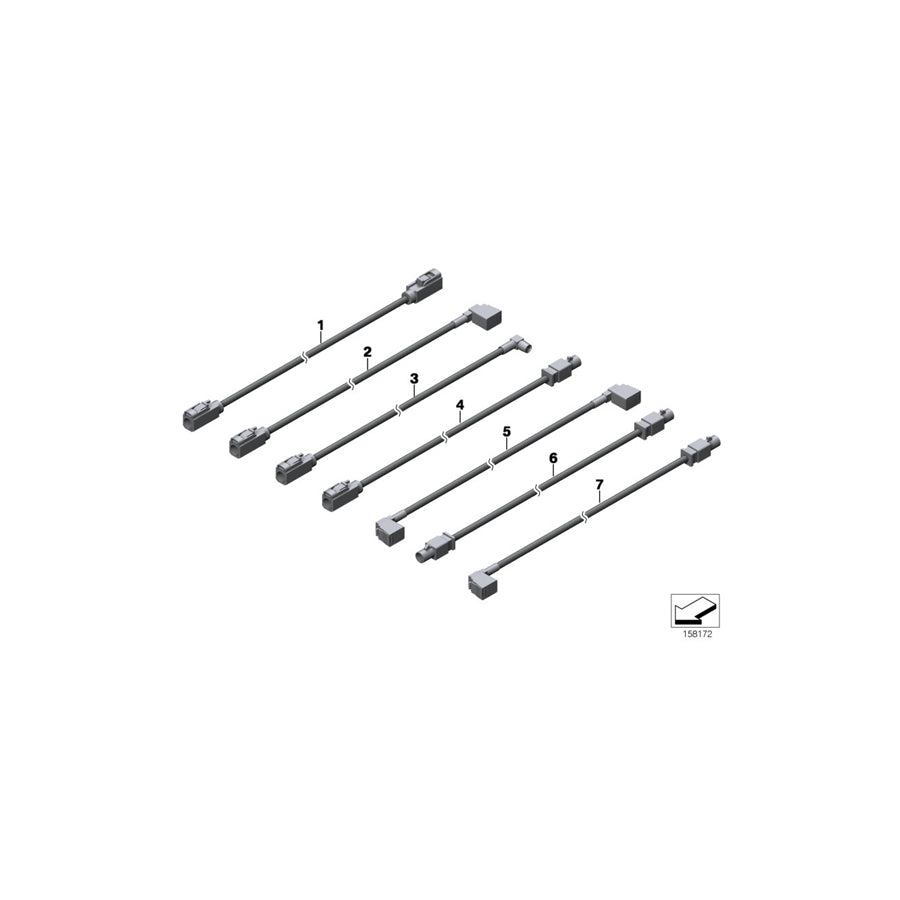 Genuine BMW 61116917143 E53 Antenna Line, Telephone 1250mm (Inc. X5) | ML Performance US Car Parts