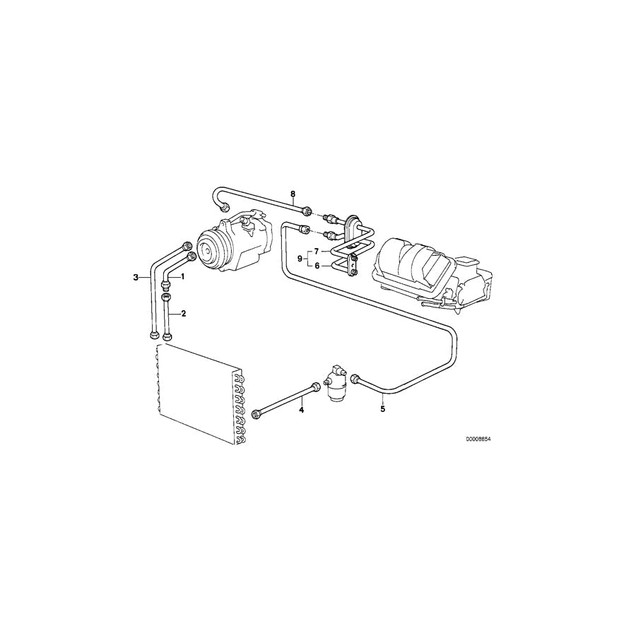 Genuine BMW 64531376190 E28 Pressure Hose Assy Compressor-Condenser (Inc. 525e, 524td & 528e) | ML Performance US Car Parts