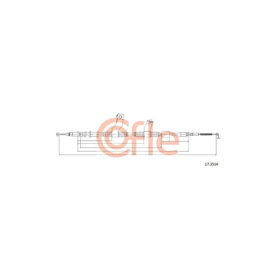 Cofle 92.17.3514 Hand Brake Cable for Chevrolet Spark (M300)